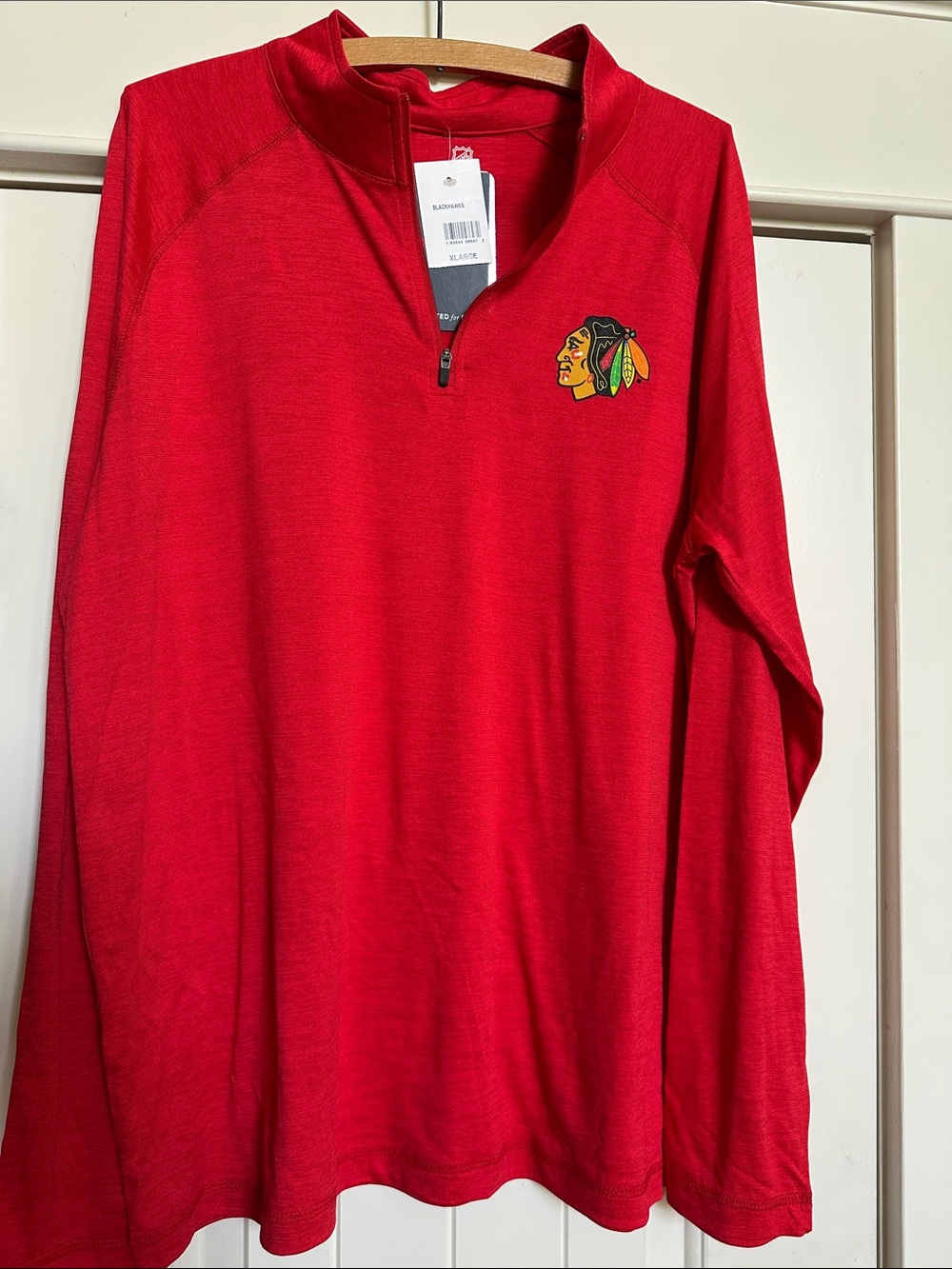 NHL Chicago Blackhawks Quarter-Zip Red Pullover